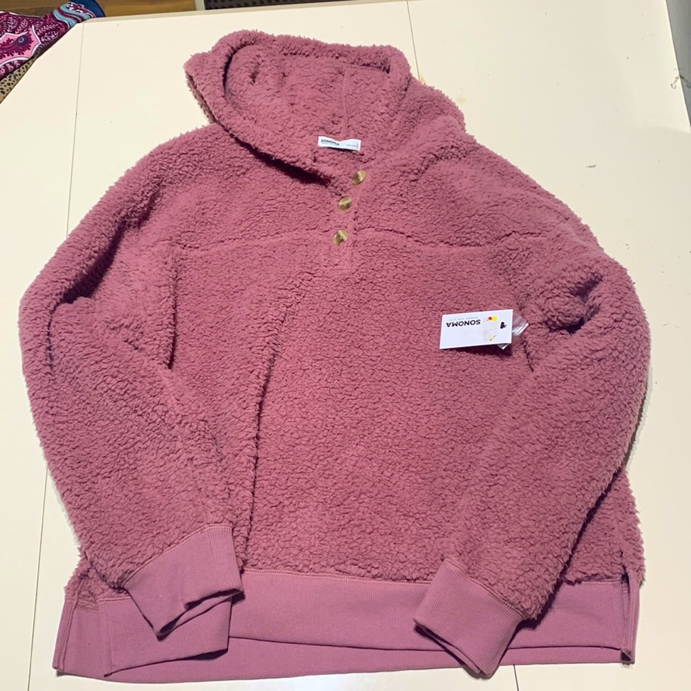 Sonoma fur jacket with hoodie! Size large